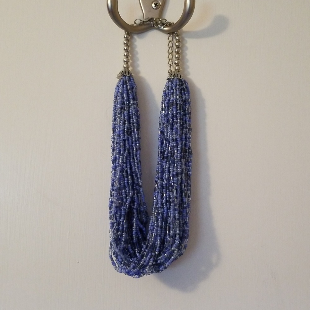 Blue beaded necklace